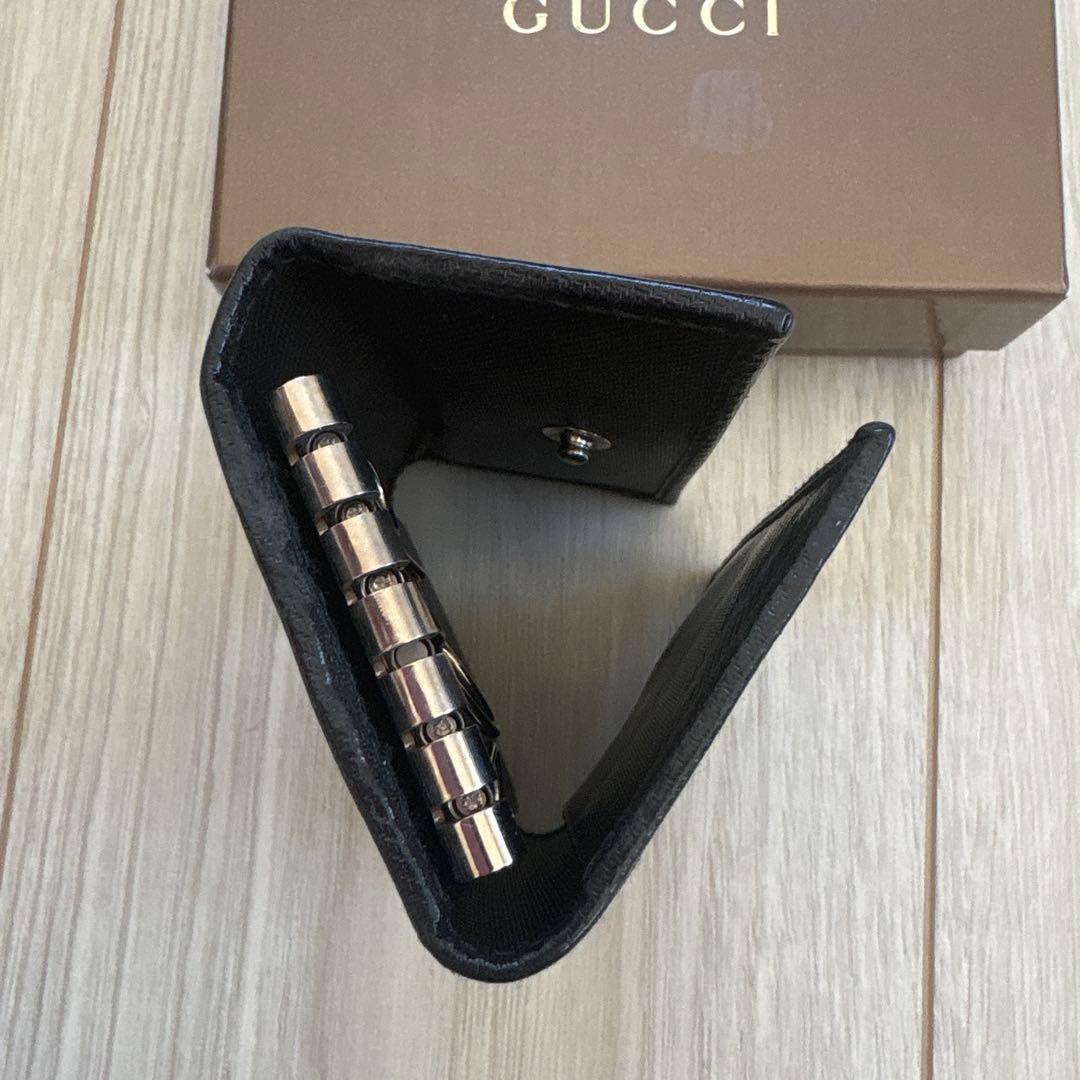 GUCCI グッチ 黒 ブラック レザーキーケース ６連キーケース