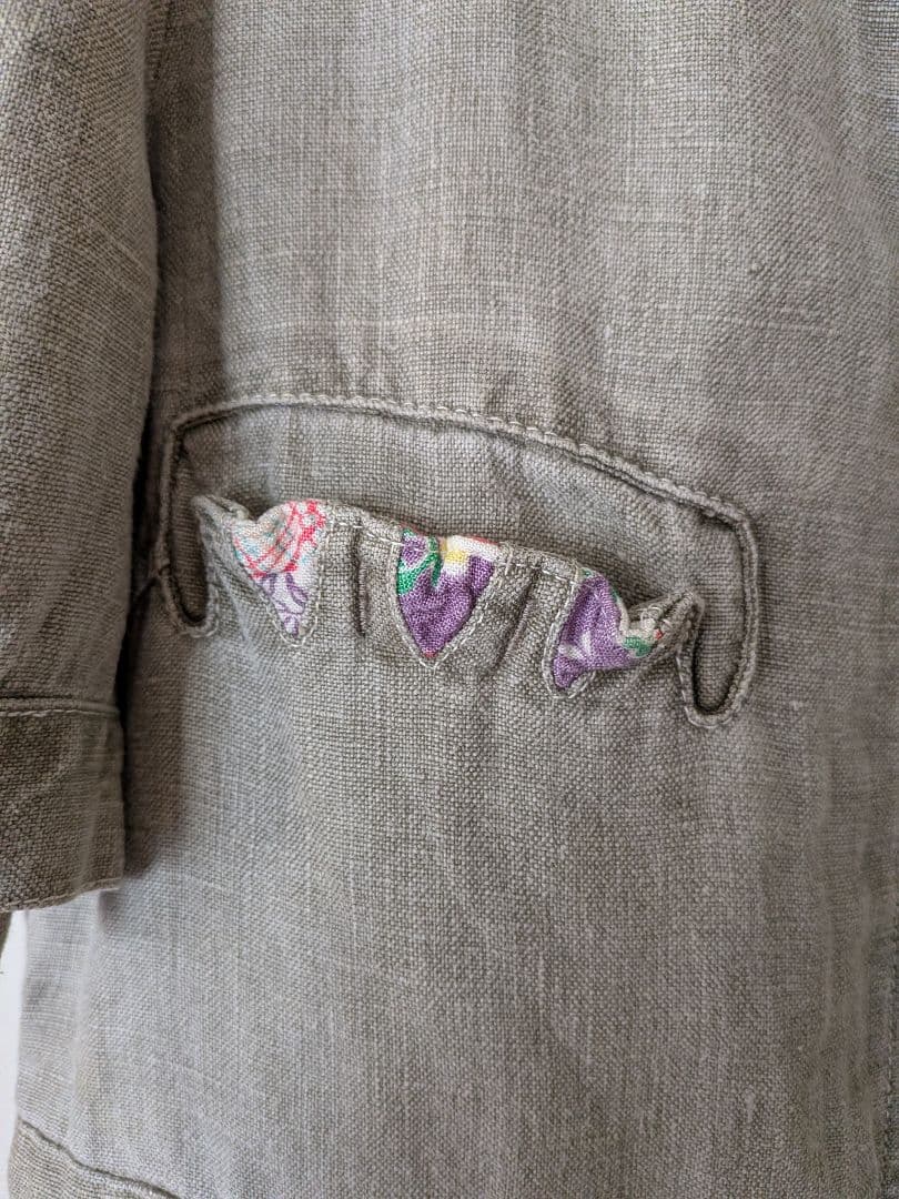 TSUMORI CHISATO オリーブグレー ジャケット麻素材