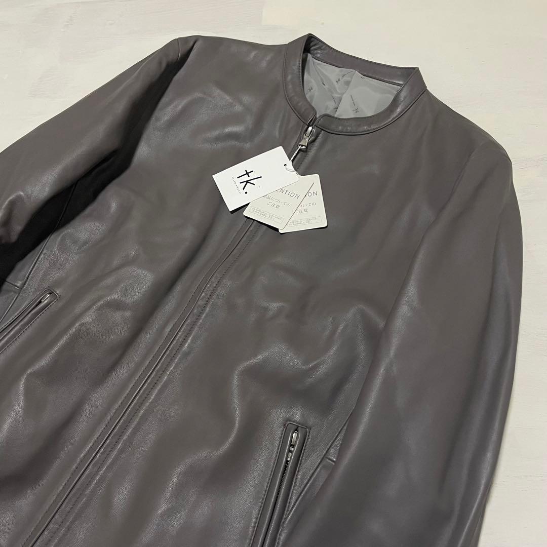 新品タグ付き　takeo kikuchi ラムレザー　シングルライダース