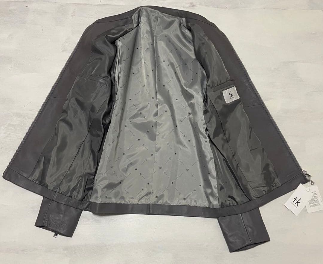 新品タグ付き　takeo kikuchi ラムレザー　シングルライダース