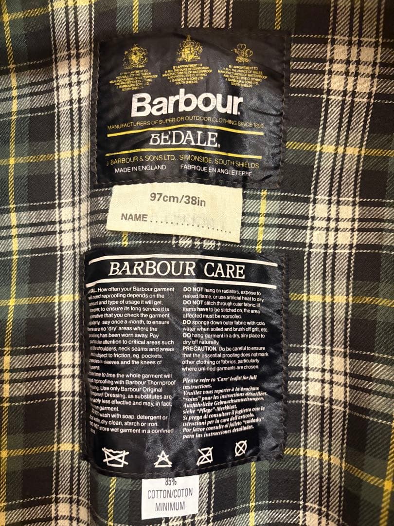 Barbour Bedale ジャケット 97cm/38in オリーブ
