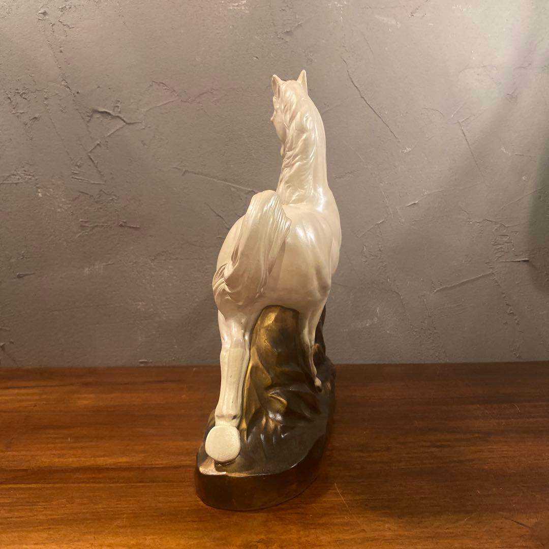 常滑焼 赤倉陶園 白馬置物 白パール 美品 オブジェ 箱付き 昭和レトロ