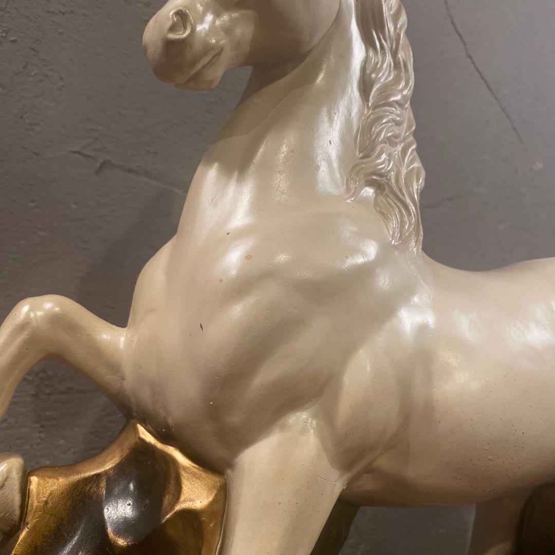 常滑焼 赤倉陶園 白馬置物 白パール 美品 オブジェ 箱付き 昭和レトロ