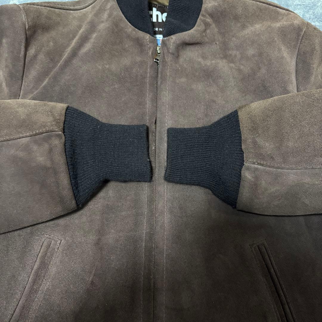 希少▲Schott USA製 ボンバージャケット スエード レザー ブルゾン 茶