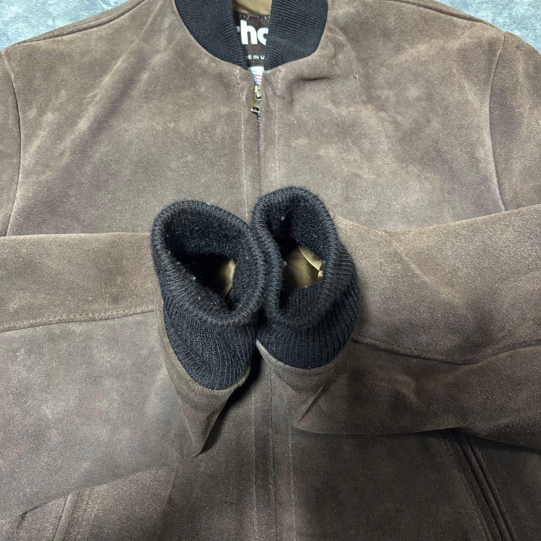 希少▲Schott USA製 ボンバージャケット スエード レザー ブルゾン 茶