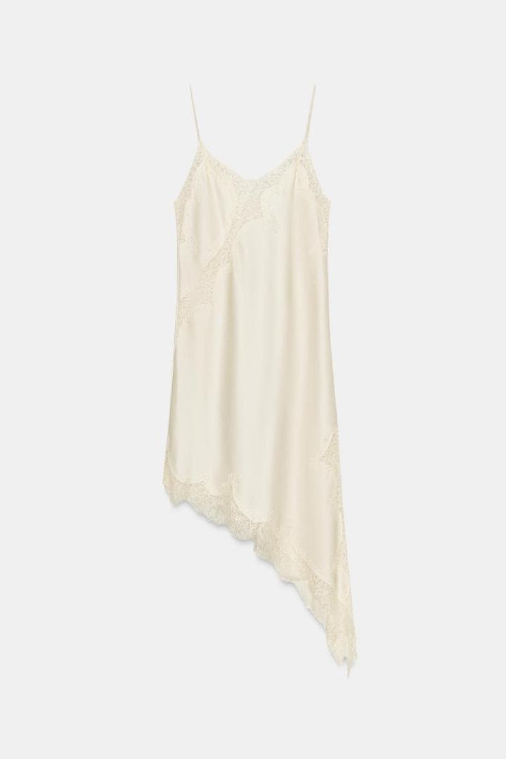 【ZARA】 ZW COLLECTION アシンメトリーレースワンピース M