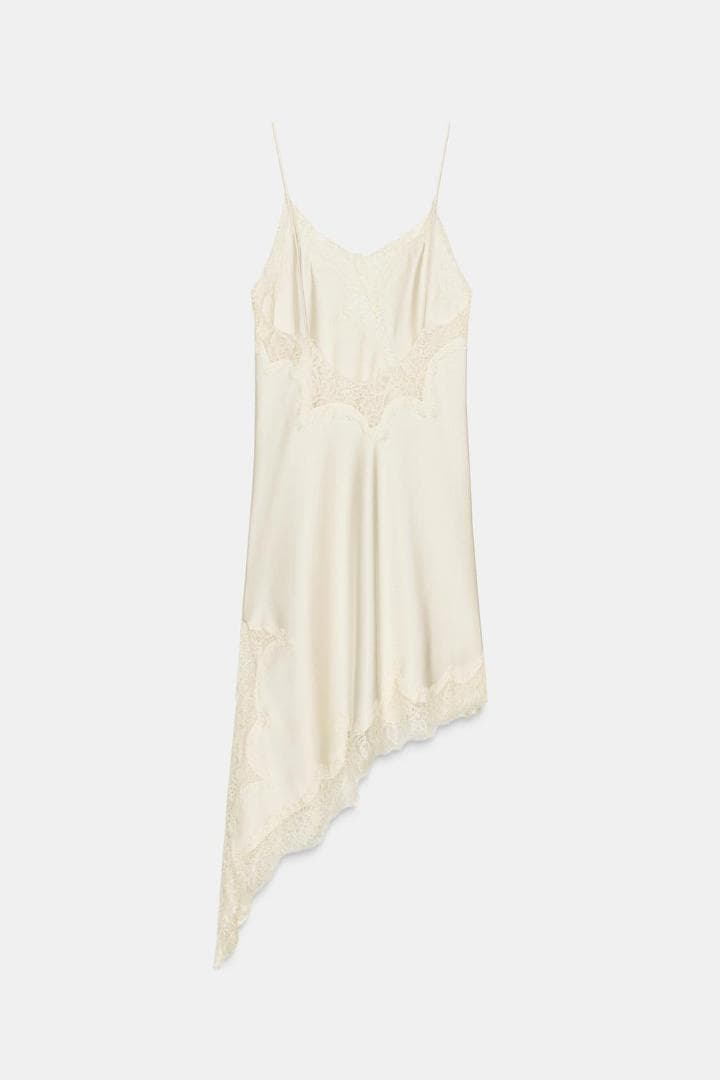 【ZARA】 ZW COLLECTION アシンメトリーレースワンピース M