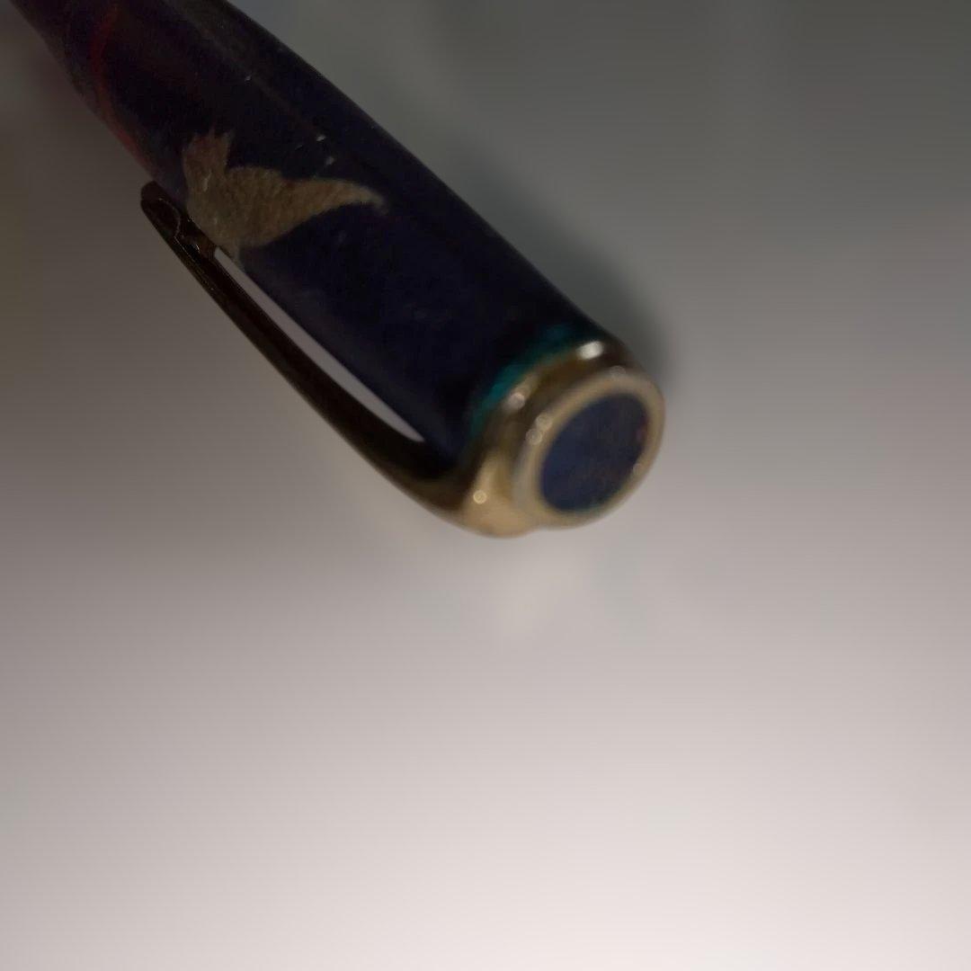 プラチナ万年筆　鶴の文様　ペン先18K
