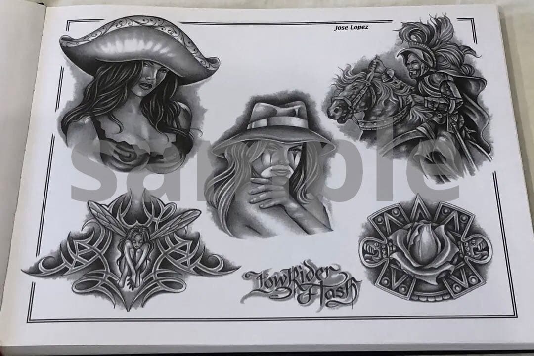 タトゥー　TATTOO 刺青 デザイン　下絵　チカーノ　フラッシュ【超入手困難】