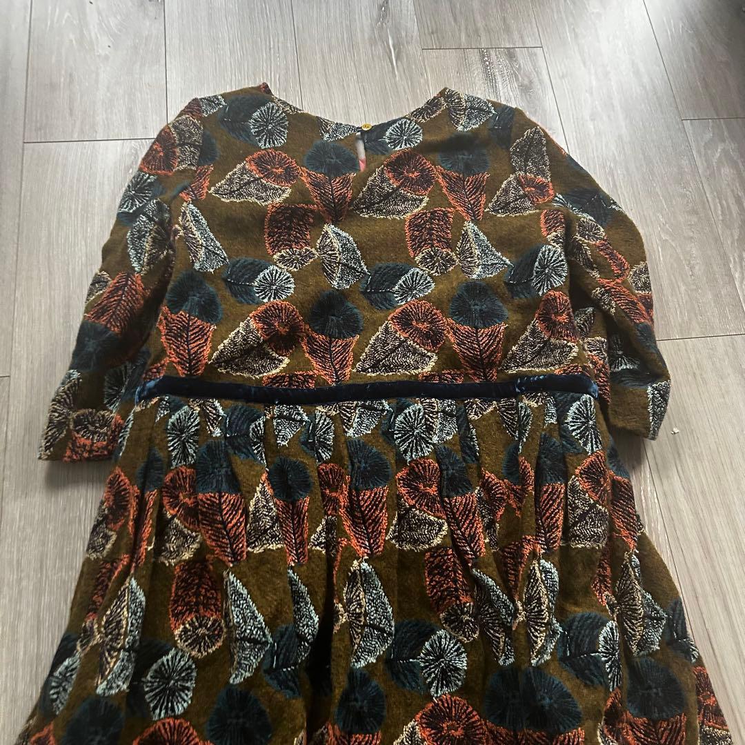 【美品】mina perhonen 総刺繍ワンピース hana no mi