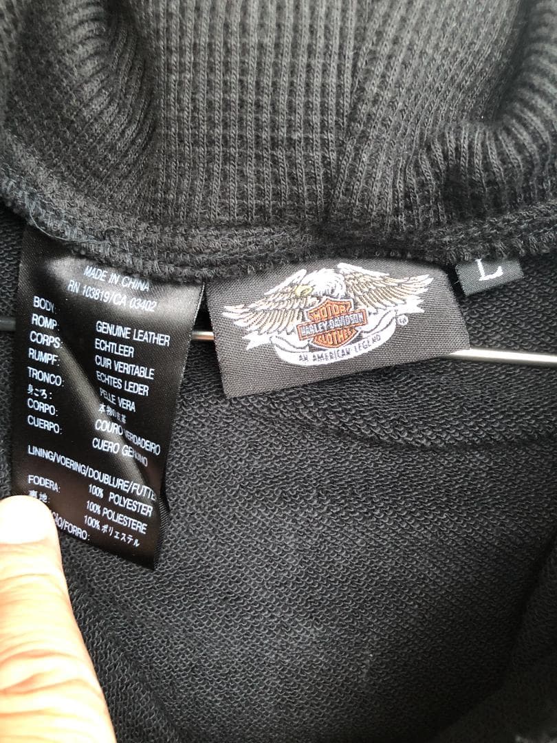 新品 Harley-Davidson フード付きライダースレザージャケット L