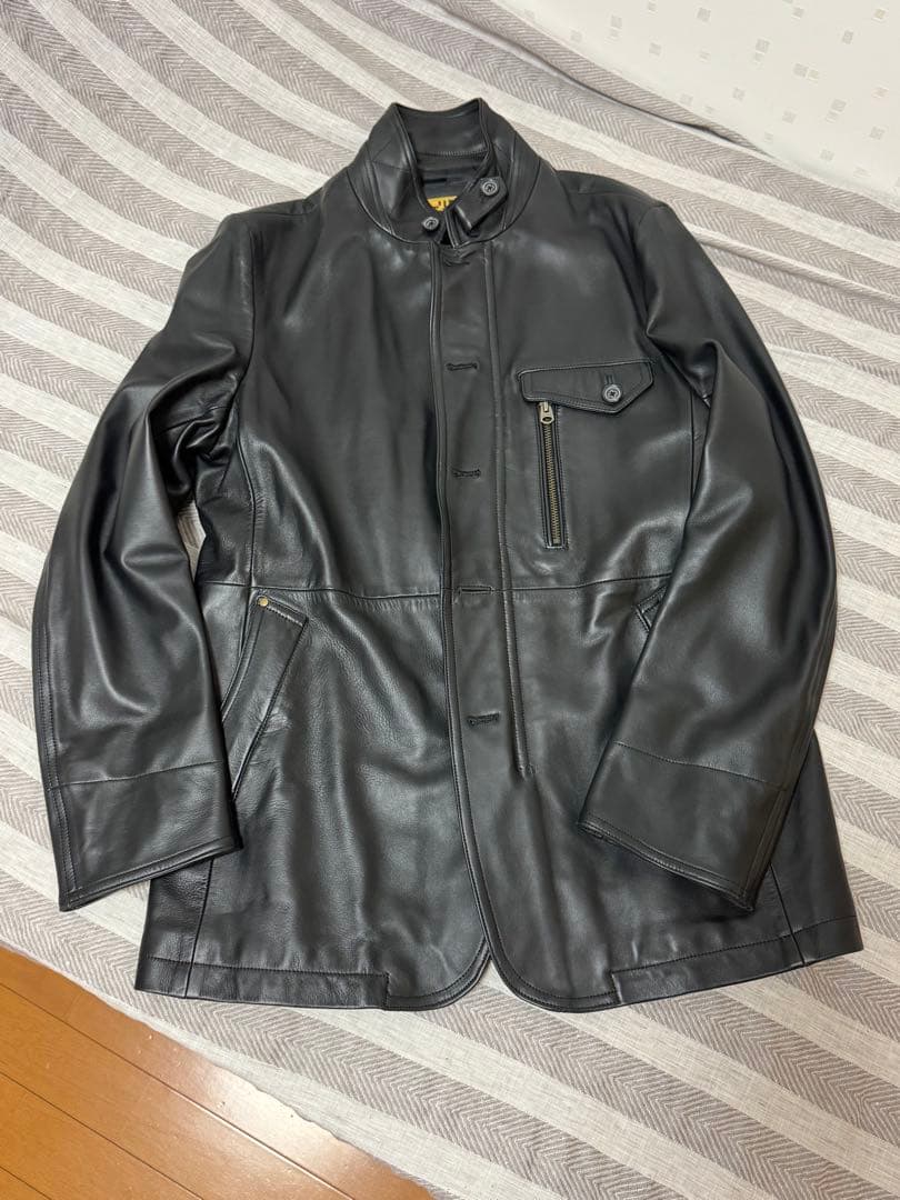 CUIR STUDIO ブラックレザージャケット blackmeans製造工場製