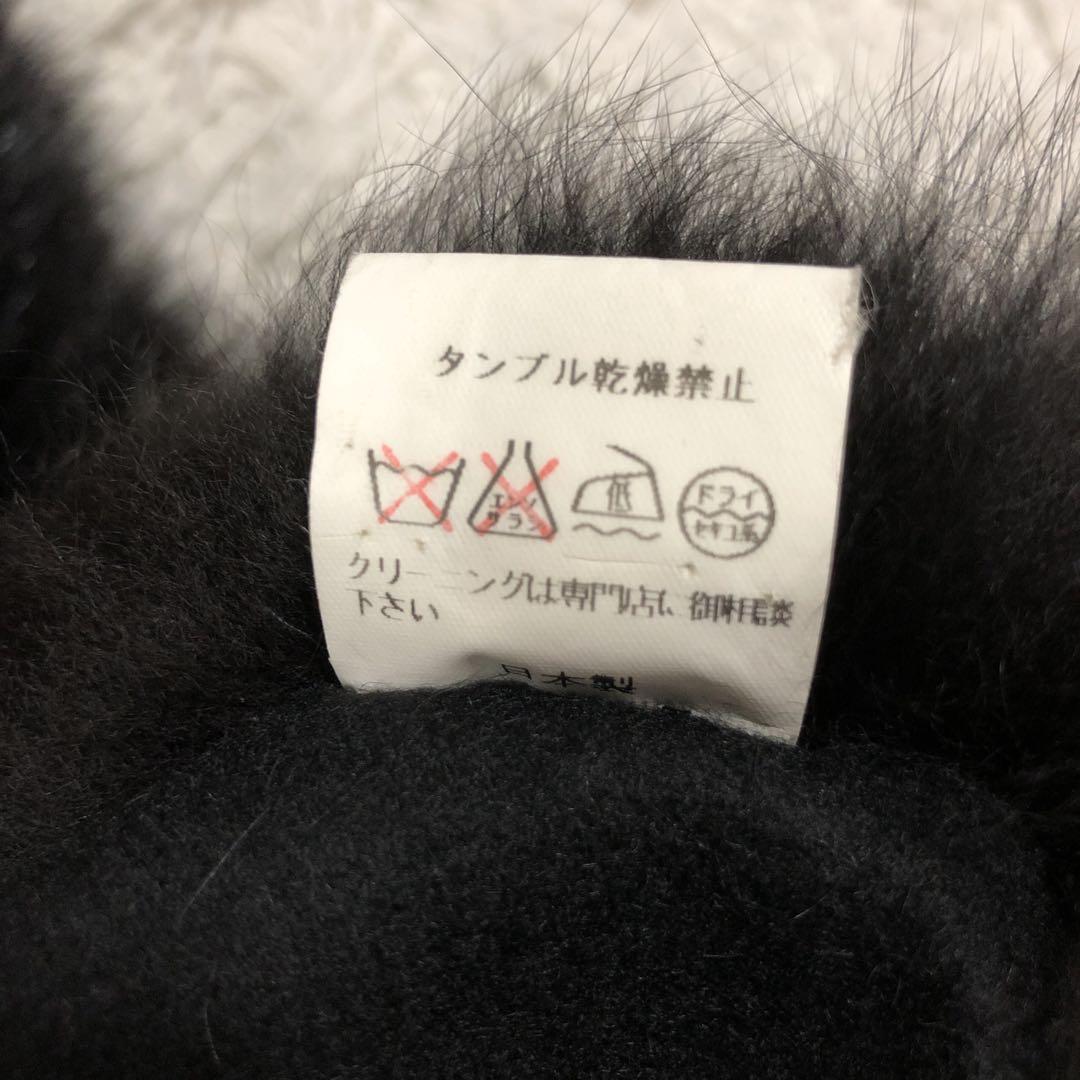 【美品】カシミヤ100%　ポンチョ　黒　ブラック　フォックスファー