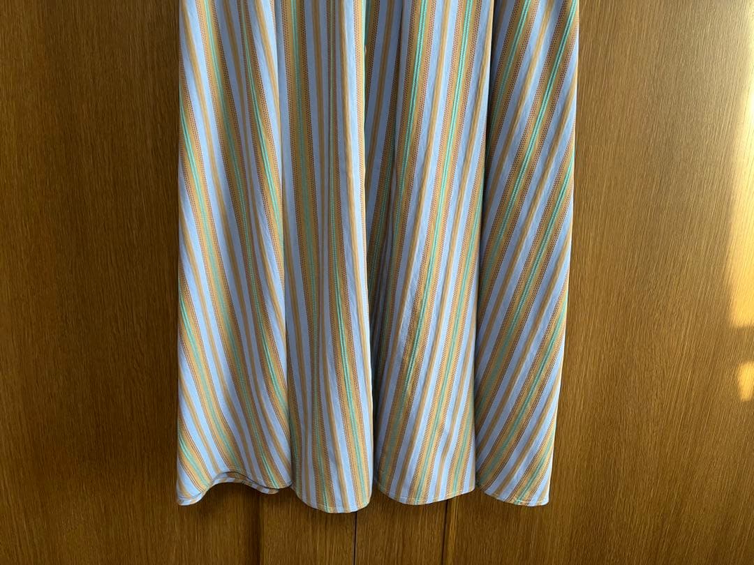 超美品　ANAYI ドビーストライプラッフル ワンピース