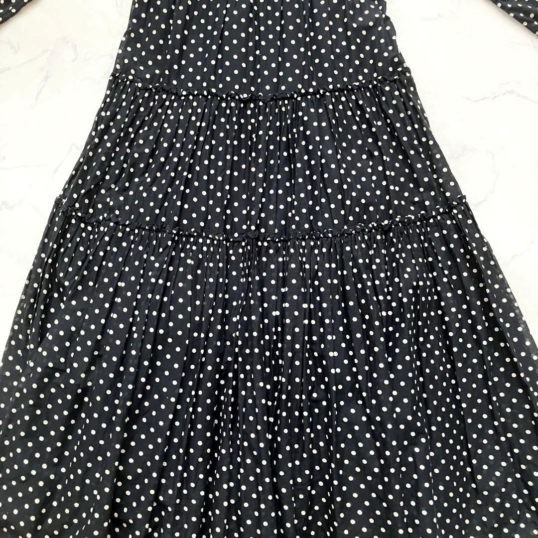 美品✨ ヌキテパ　IENA別注　ドット　ティアードワンピース　ギャザー　コットン