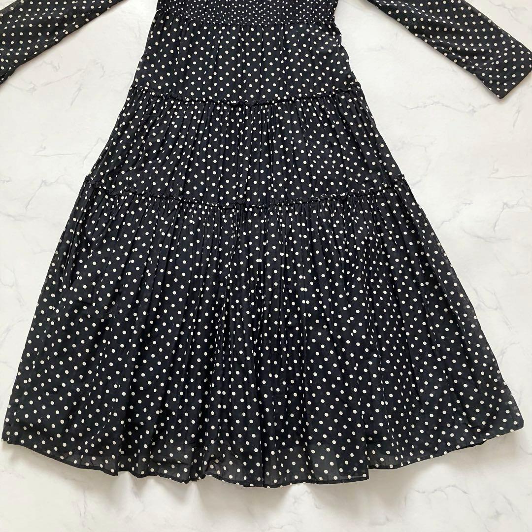 美品✨ ヌキテパ　IENA別注　ドット　ティアードワンピース　ギャザー　コットン