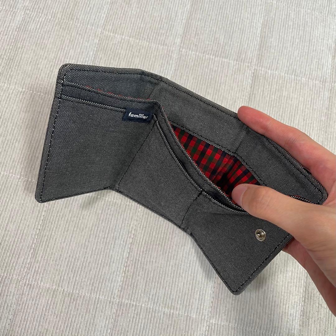 【familiar】クマ刺繍 デニム 財布
