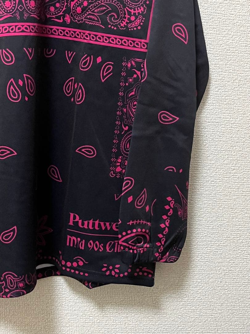 mid 90s club×Puttwell　モックネックカットソー　/M　黒