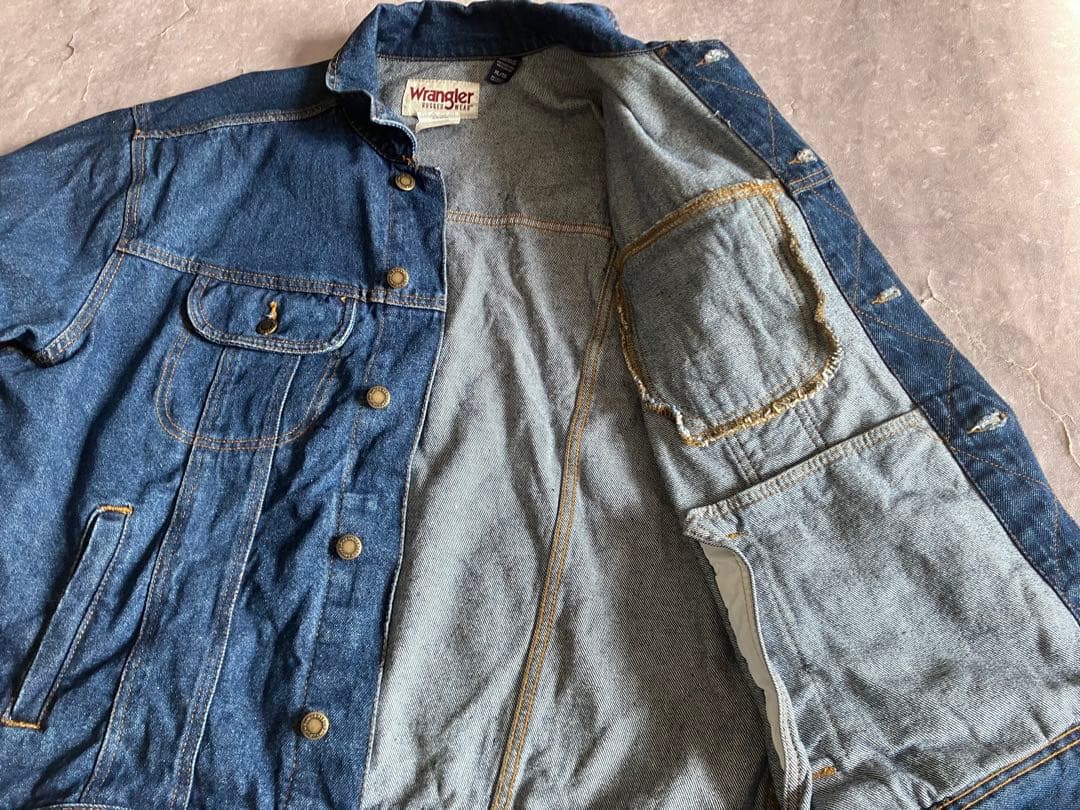 ラングラー デニムジャケット RUGGED WEAR XL 綿100% 濃紺