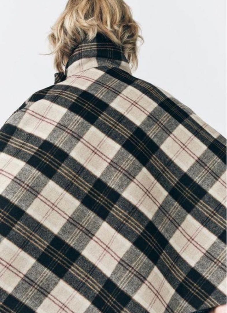 【新品タグ付き】ZARA チェック柄 ケープコート