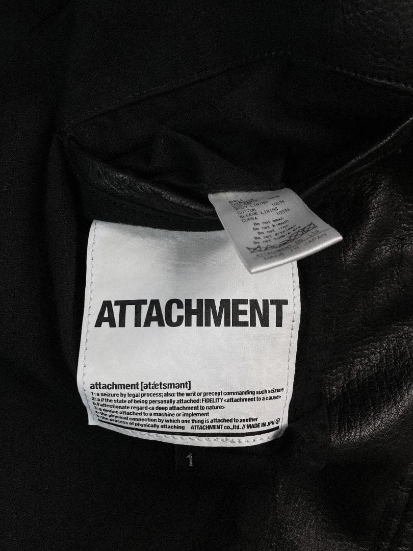 ATTACHMENT ディアスキン レザーブルゾン シングルライダース 鹿革