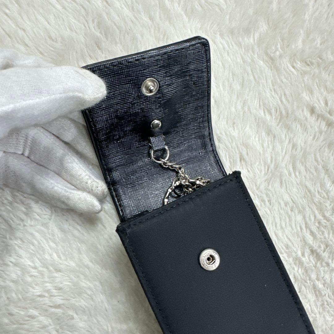 PRADA プラダ シガレットケース 小物入れ ブラック 三角プレート