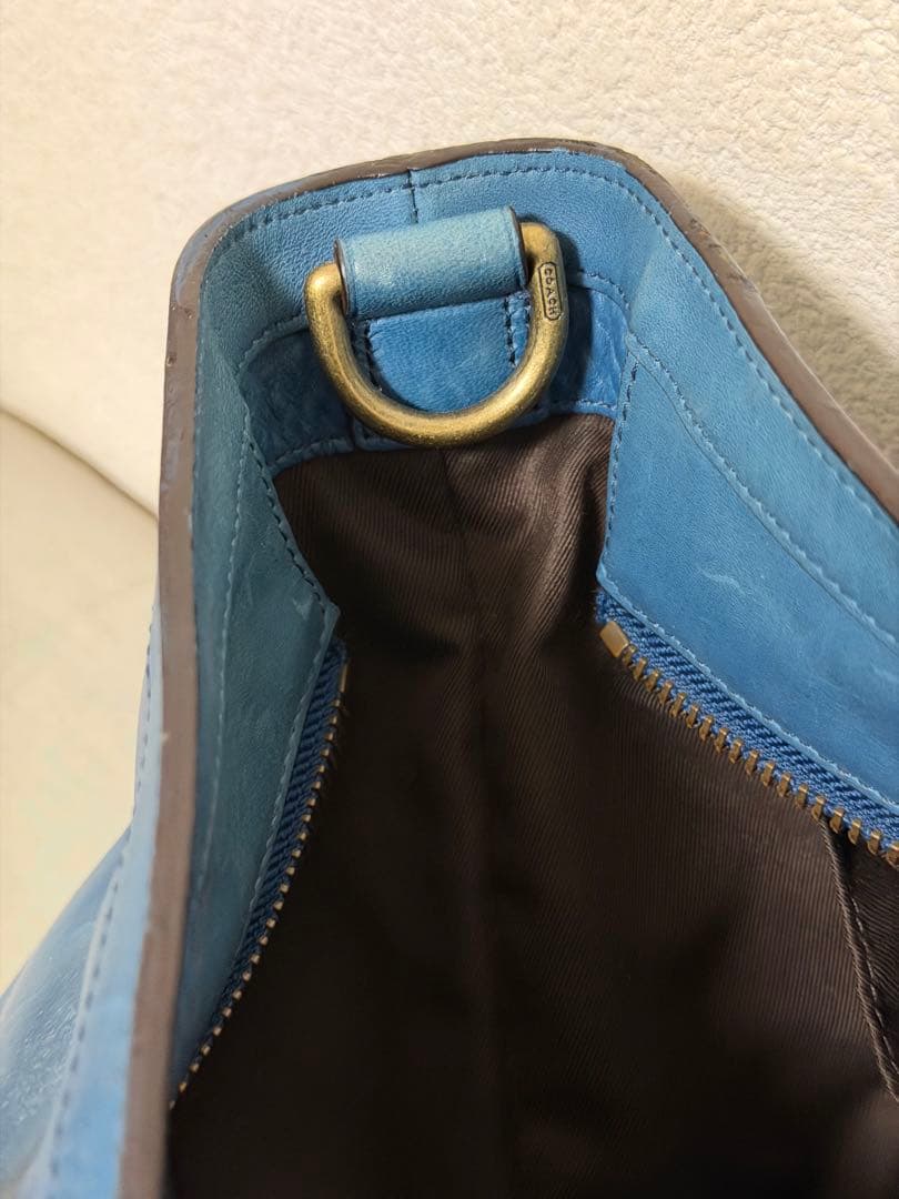 COACH(コーチ)ブルーレザートートバッグ