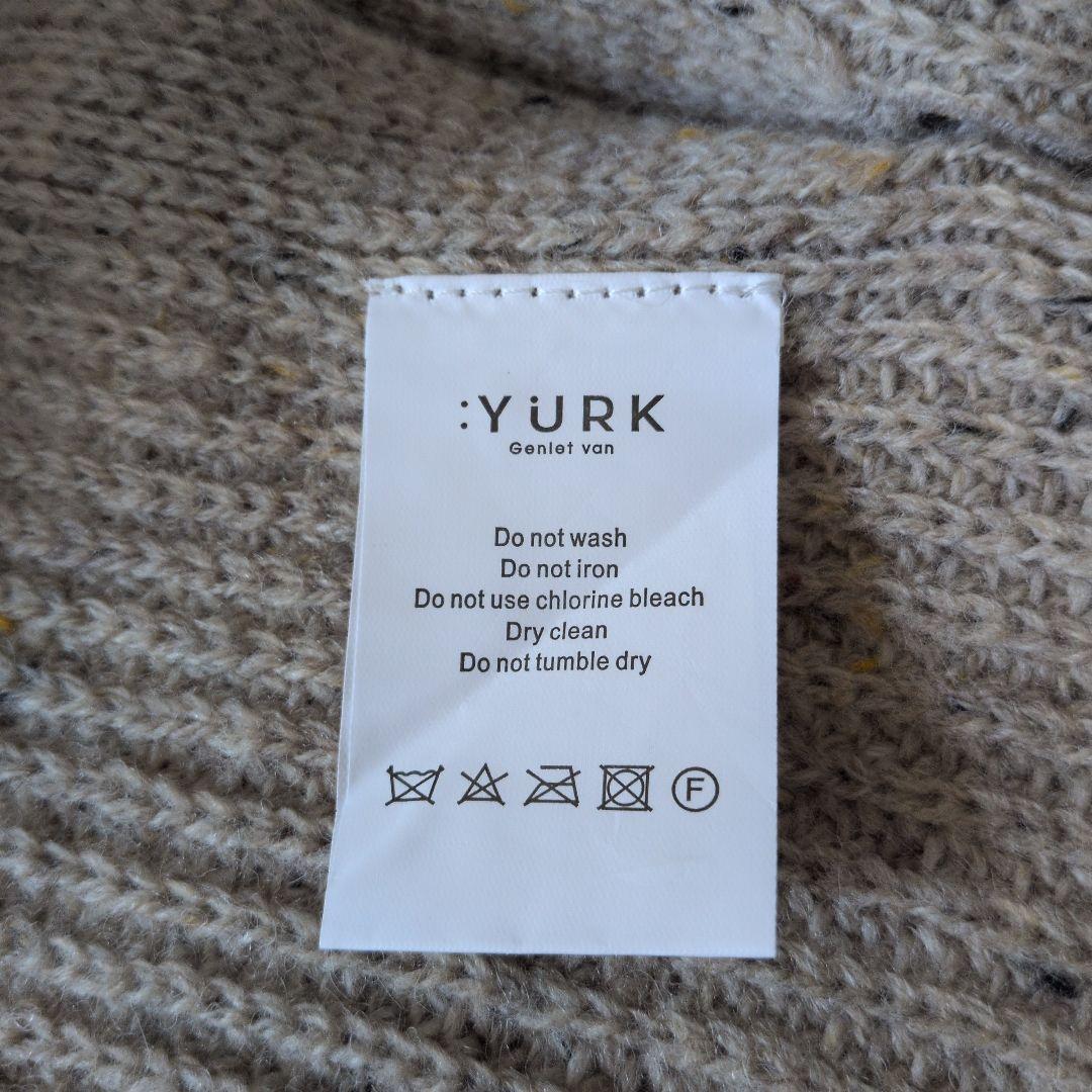 【新品・未使用】『YURK』 シェトランド　ウールポンチョ　ベスト　ナチュラル