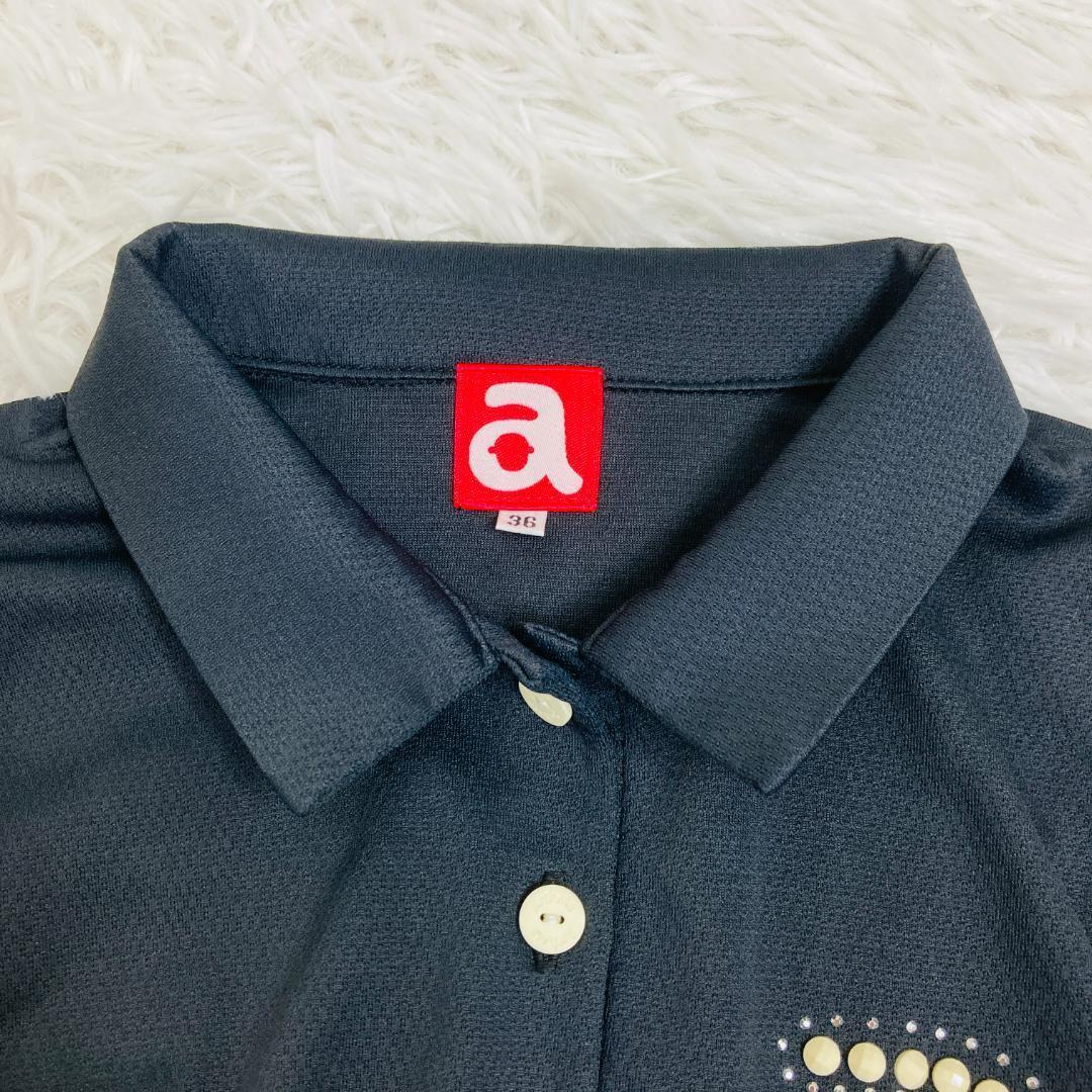 【人気完売品】アルチビオ ビジューロゴ ノースリーブ シャツ 黒 36