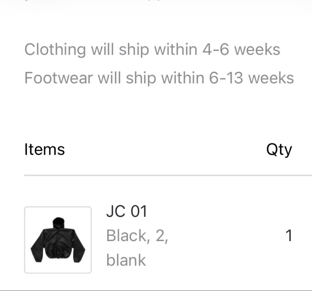 yzy yeezy JC-01 フェイクレザージャケット サイズ2 フード