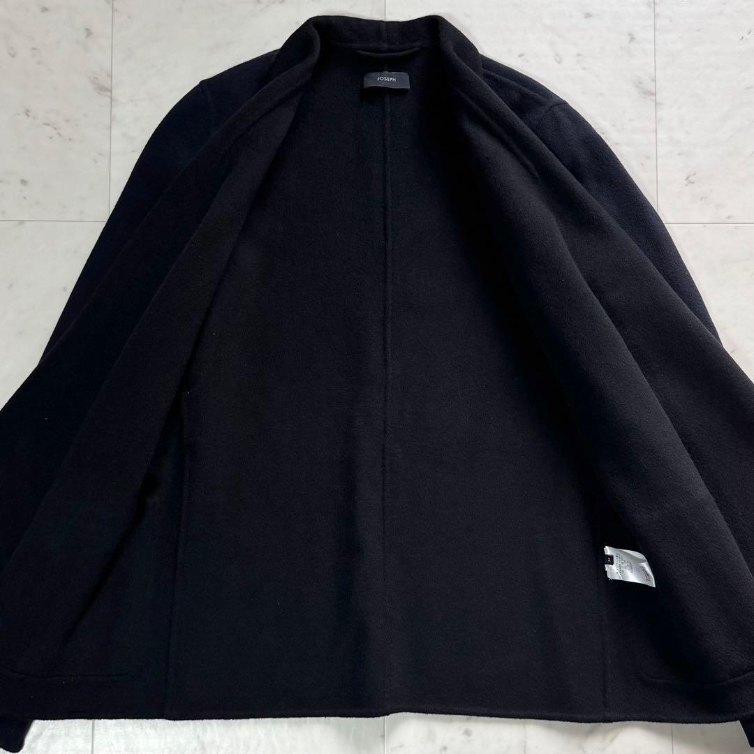 美品 JOSEPH ベルテッドダブルフェイスコート カシミヤ混 バイカラー 38