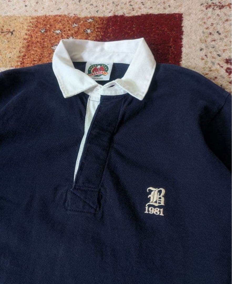 BARBARIAN ネイビー ラガーシャツ RUGBY shirt