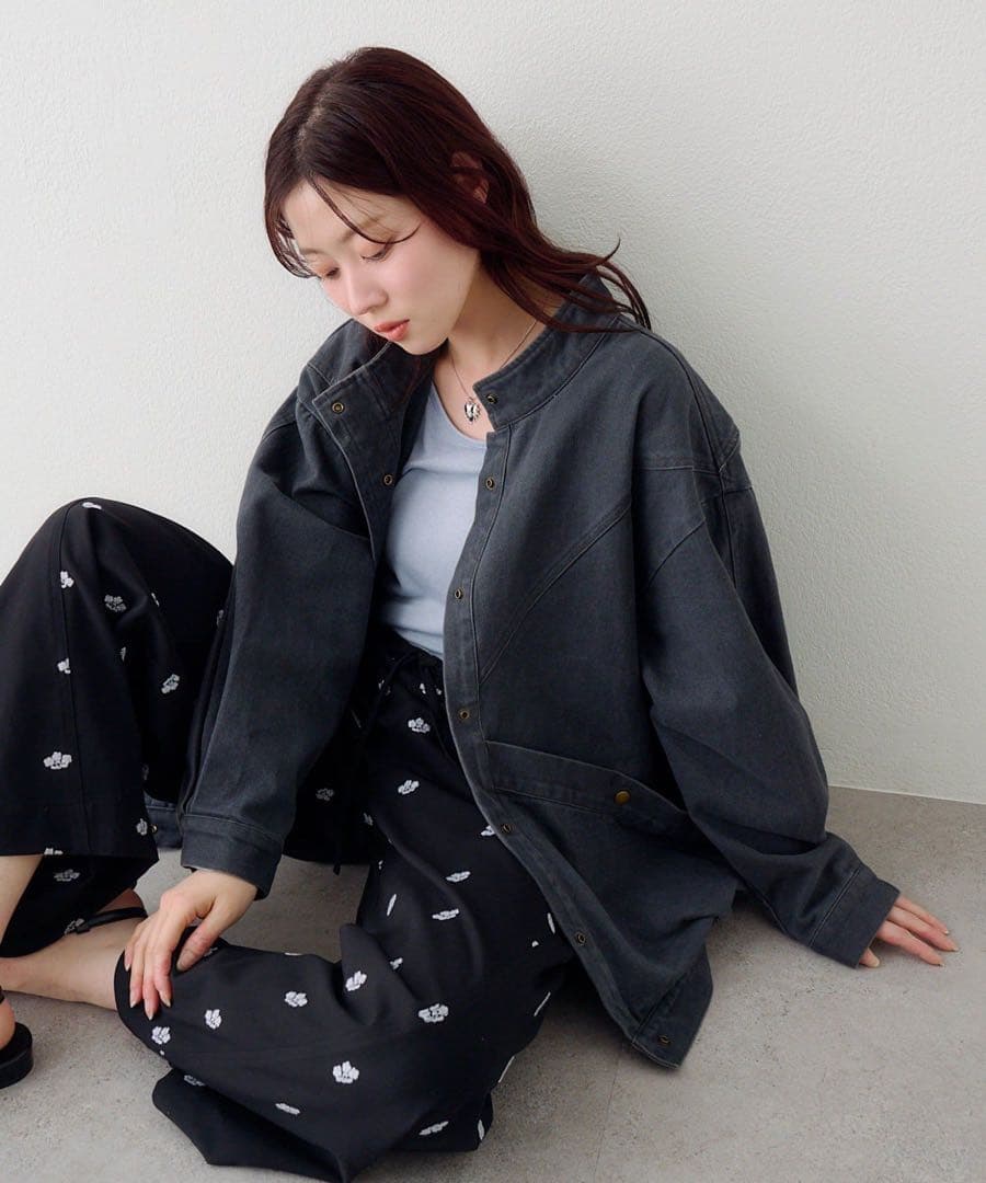 【新品】 Kastane カラーツイルレース付きジャケット カスタネ ブラック