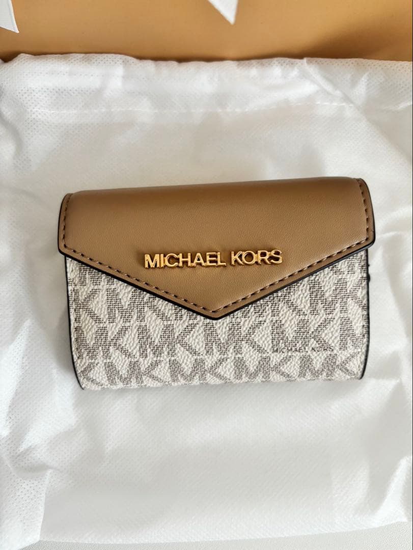 MICHAEL KORS キーケース ベージュ/ホワイト