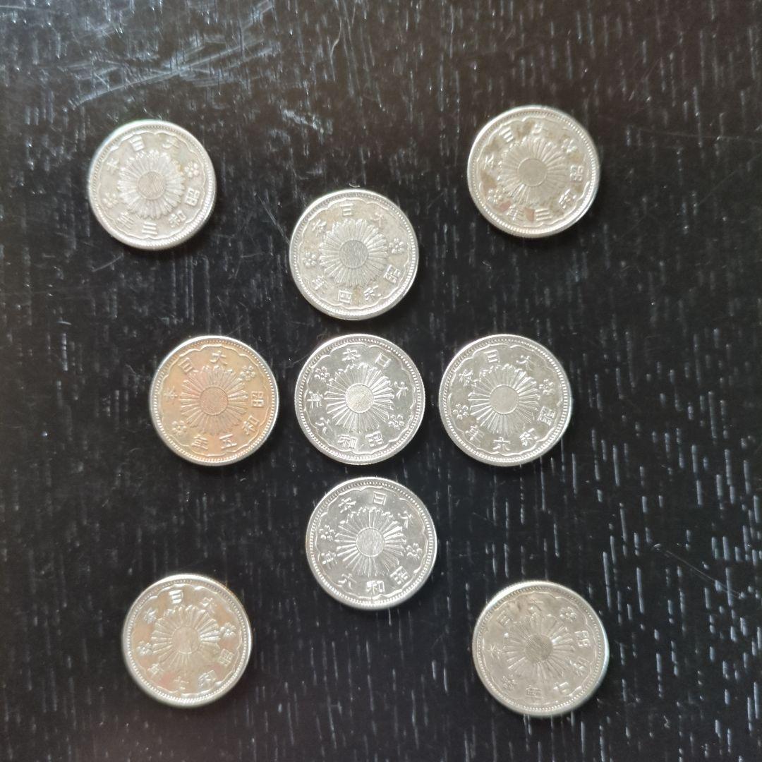 昭和小型50銭銀貨鳳凰 9枚