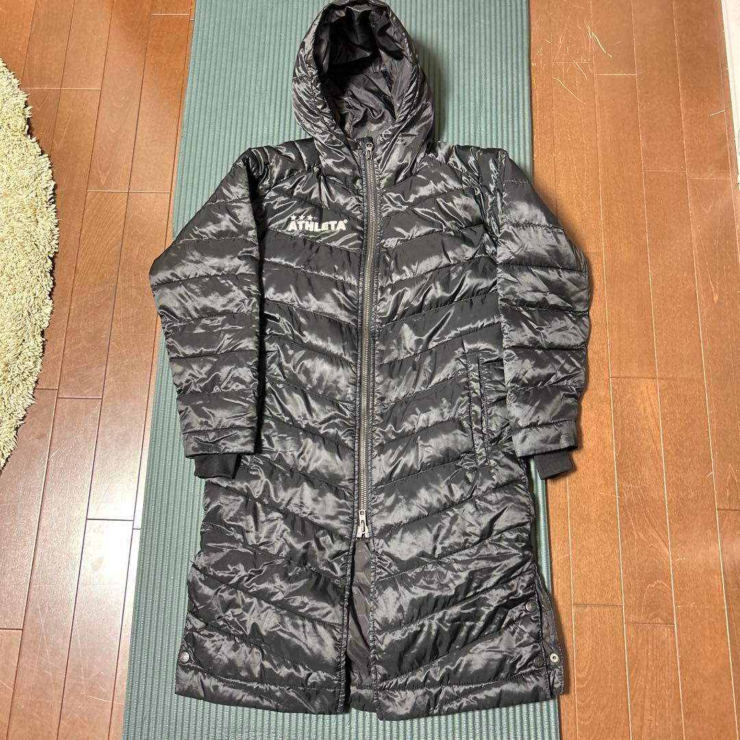 ATHLETA フード付き ブラックベンチコート140