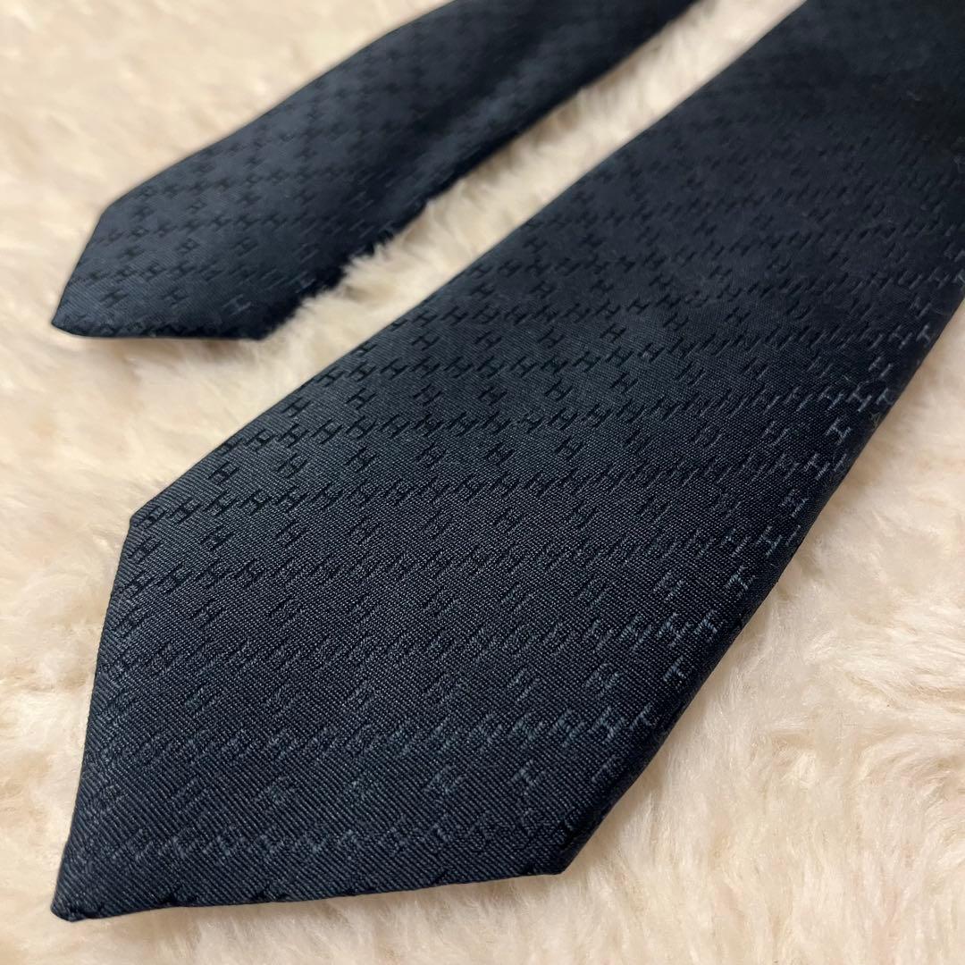 極美品！ エルメス ネクタイ H柄 ファソネ ナロータイ ブラック
