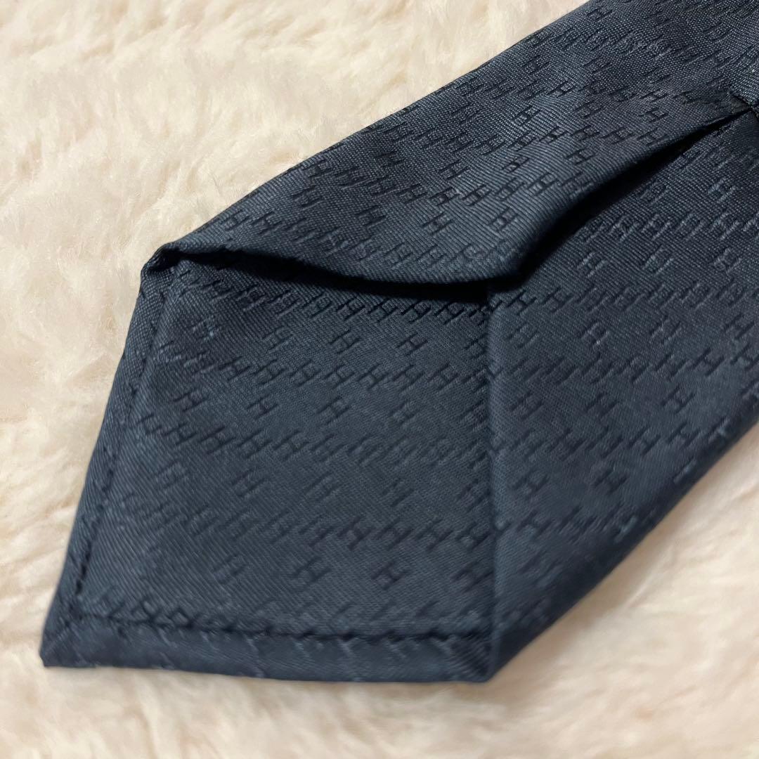 極美品！ エルメス ネクタイ H柄 ファソネ ナロータイ ブラック