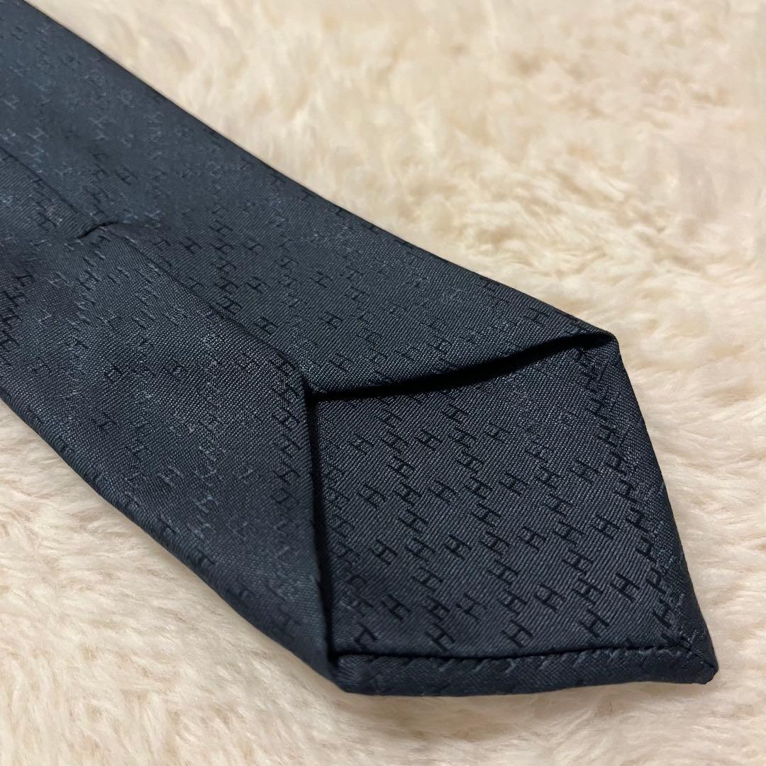 極美品！ エルメス ネクタイ H柄 ファソネ ナロータイ ブラック