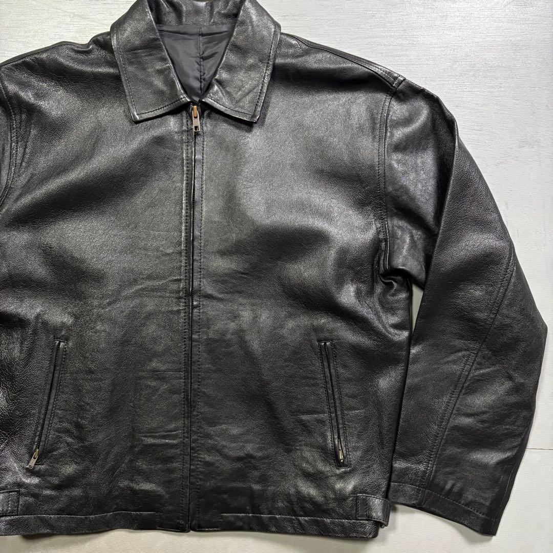 vintage レザージャケット　スイングトップ　ブルゾン　ハンドペイント　羊革