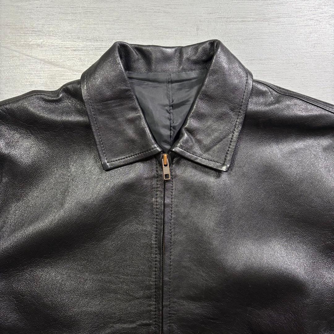 vintage レザージャケット　スイングトップ　ブルゾン　ハンドペイント　羊革