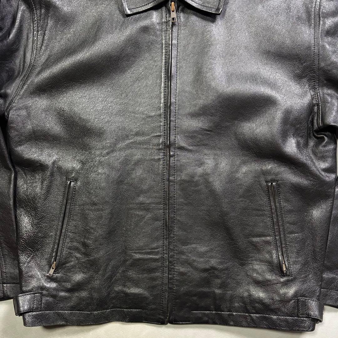 vintage レザージャケット　スイングトップ　ブルゾン　ハンドペイント　羊革