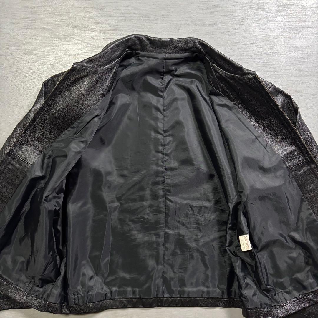 vintage レザージャケット　スイングトップ　ブルゾン　ハンドペイント　羊革