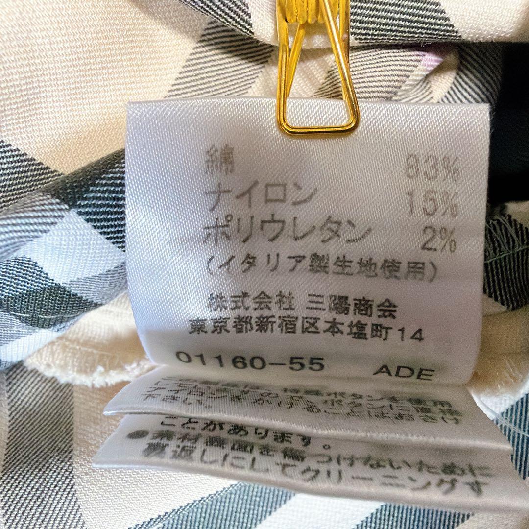 バーバリーロンドン ノースリーブシャツワンピース ベルト ノバチェック総柄 38