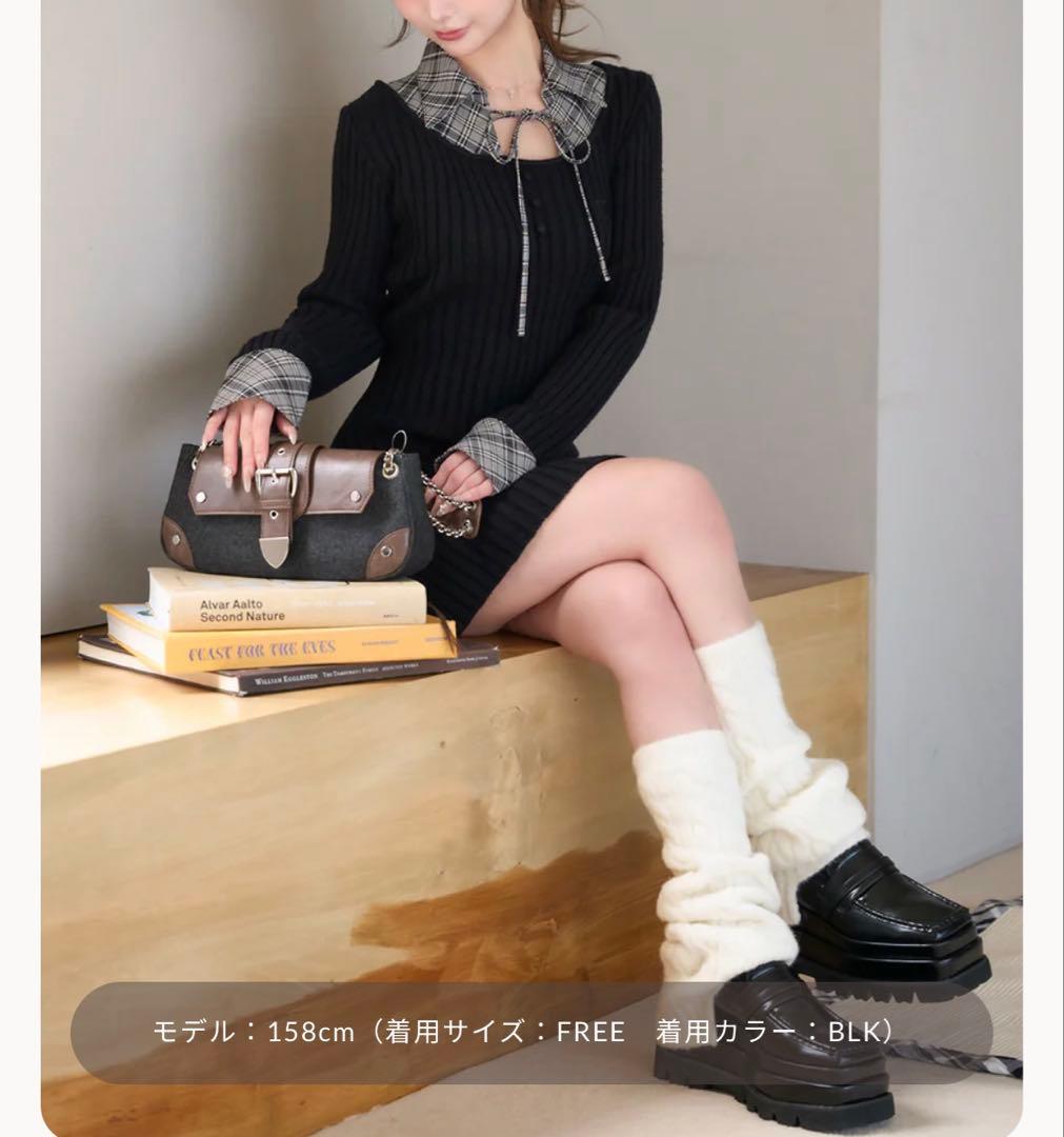 Darich レイヤードライクニットミニワンピース