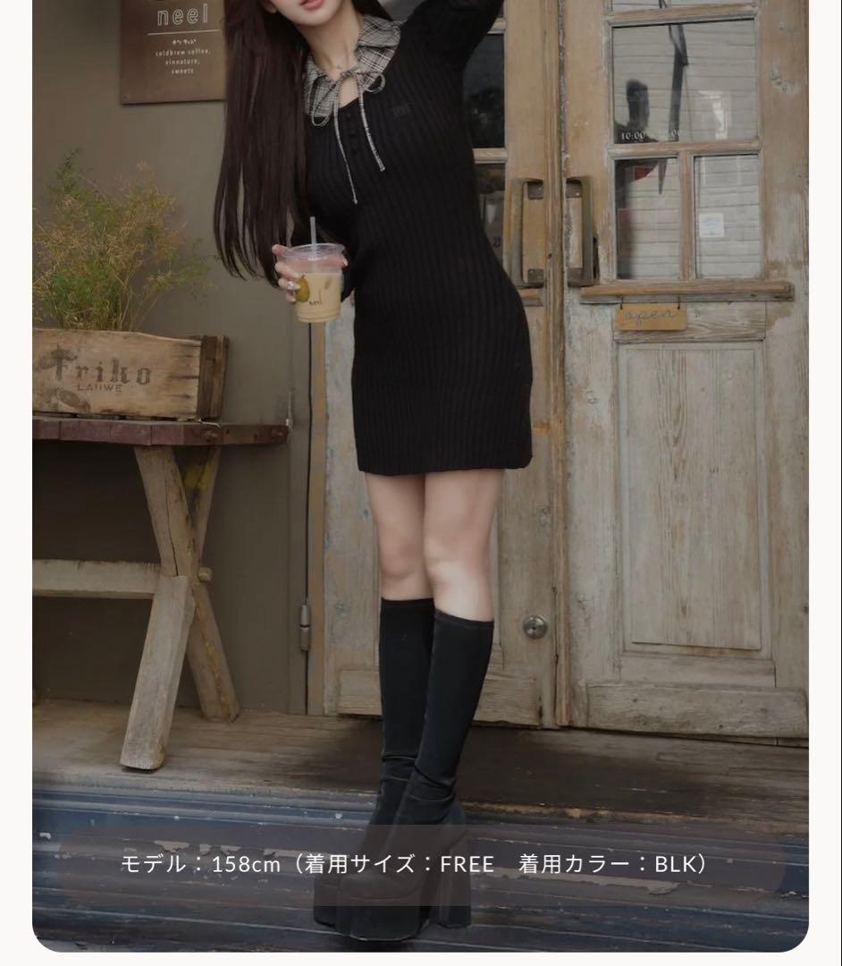 Darich レイヤードライクニットミニワンピース