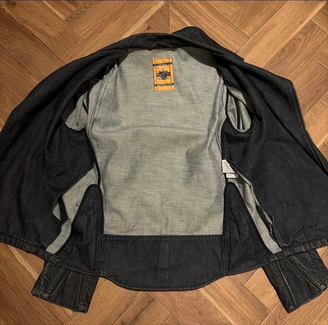 Schott（ショット）のブラックデニム ライダースジャケット