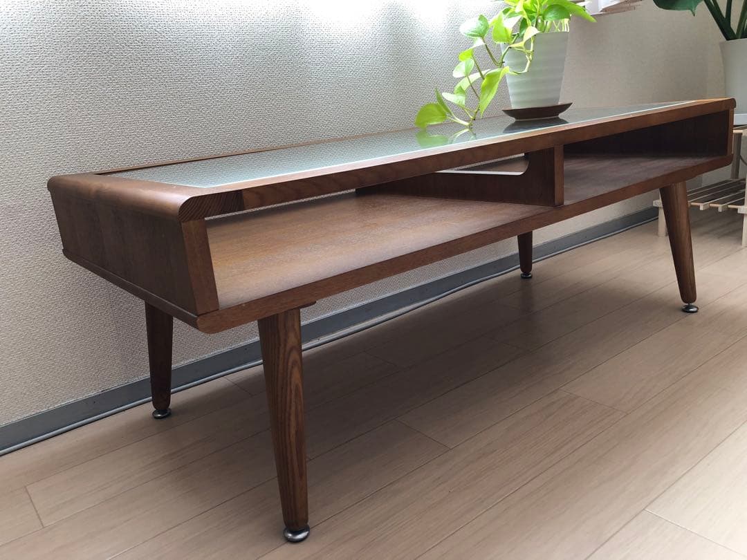 美品　ローテーブル 収納付き