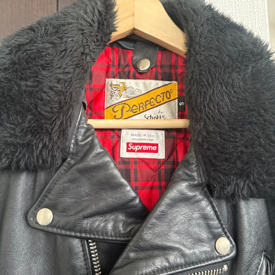 supreme×Schott ダブルライダースジャケット