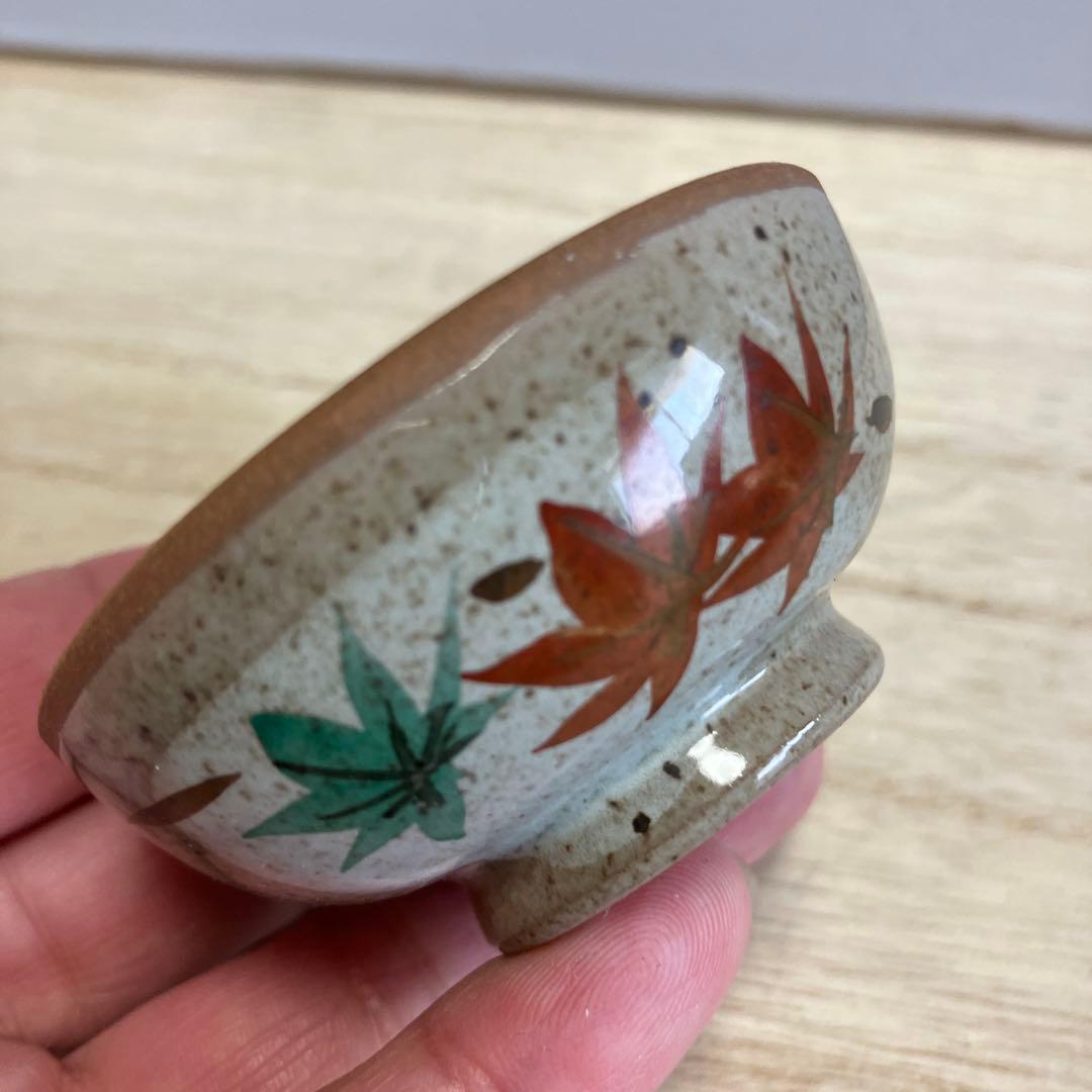 D-4 ②土瓶 急須 湯呑み セット 茶器 紅葉 もみじ 陶器 藤手 和食器